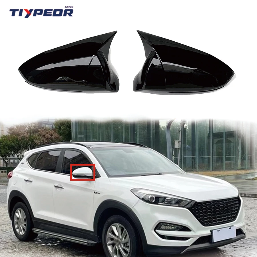 Car Ox Horn Rearview Side Mirror Cover for Hyundai Tucson 2022 Car Accessories Exterior Trim Frame Caps