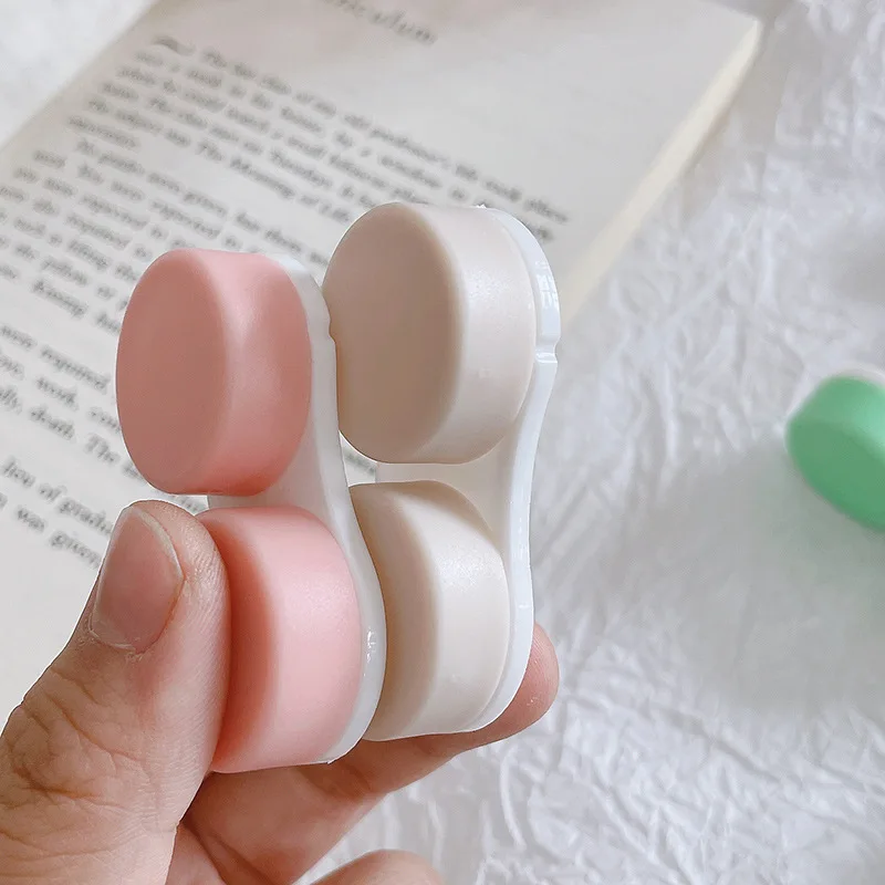 Contact Lens Cases Tiny Solid Color Plastic Box Lightweight Protective Case Outdoor Contact Lenses Storage Case
