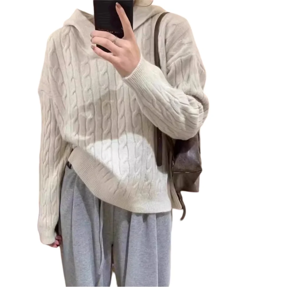 For Daily For Vacation Loose Knitted Shirt Casual Long Sleeves Long Sleeve Casual Wear Casual Coffee Black Color