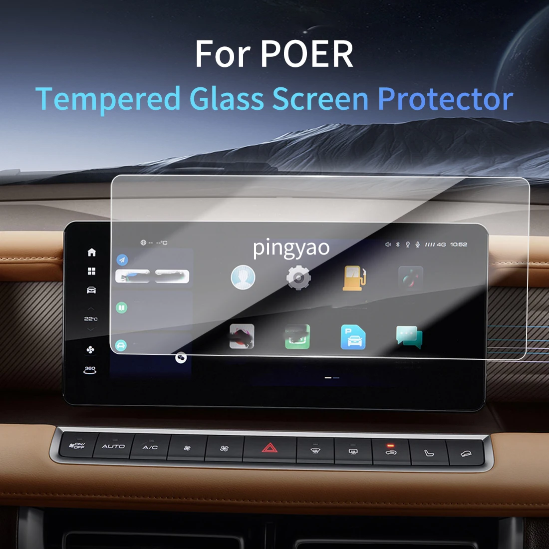 Car Sticker Screen Protector Navigation Display Tempered Glass Protective Film Car Vehicle For GMW 26 POER