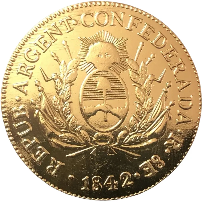 1842 La Rioja 8 Escudos Gold Copy Coin 33mm