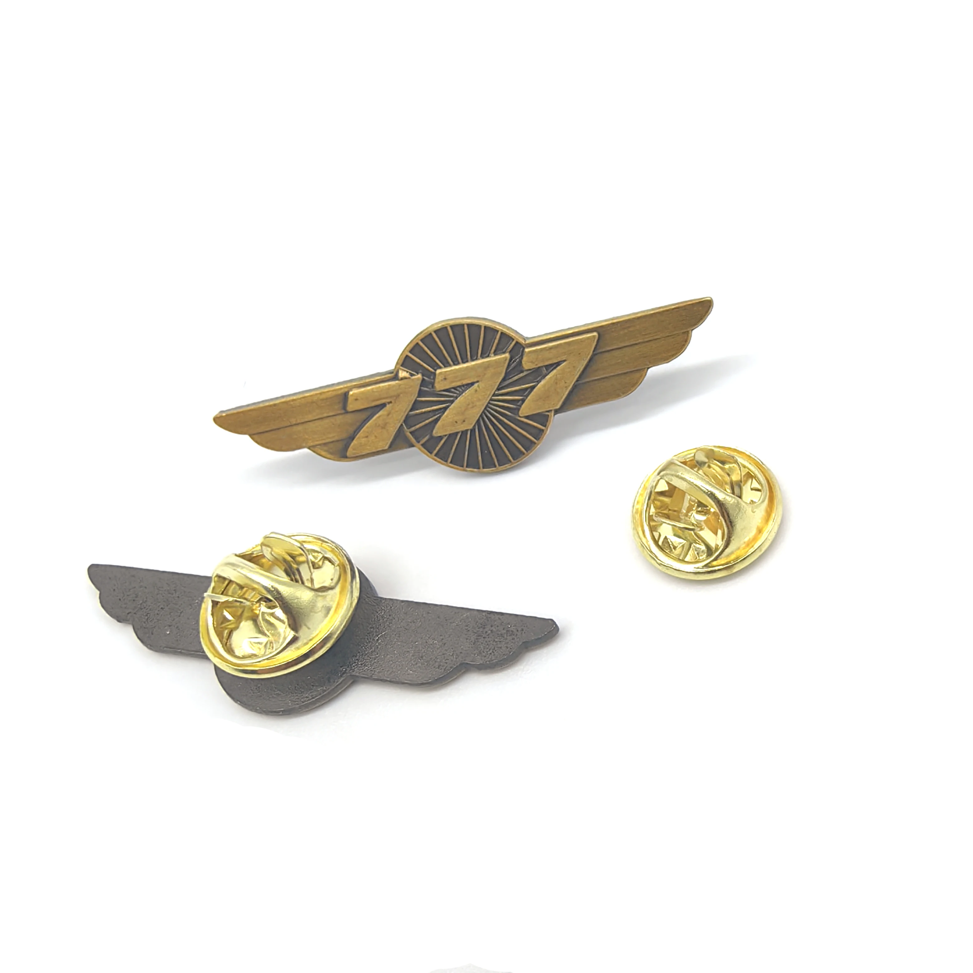 1PC  Boeing 777 Vintage Bronze Brooch Airline Crew Brooch Badge Business Use Lapel Suit Brooch Gift