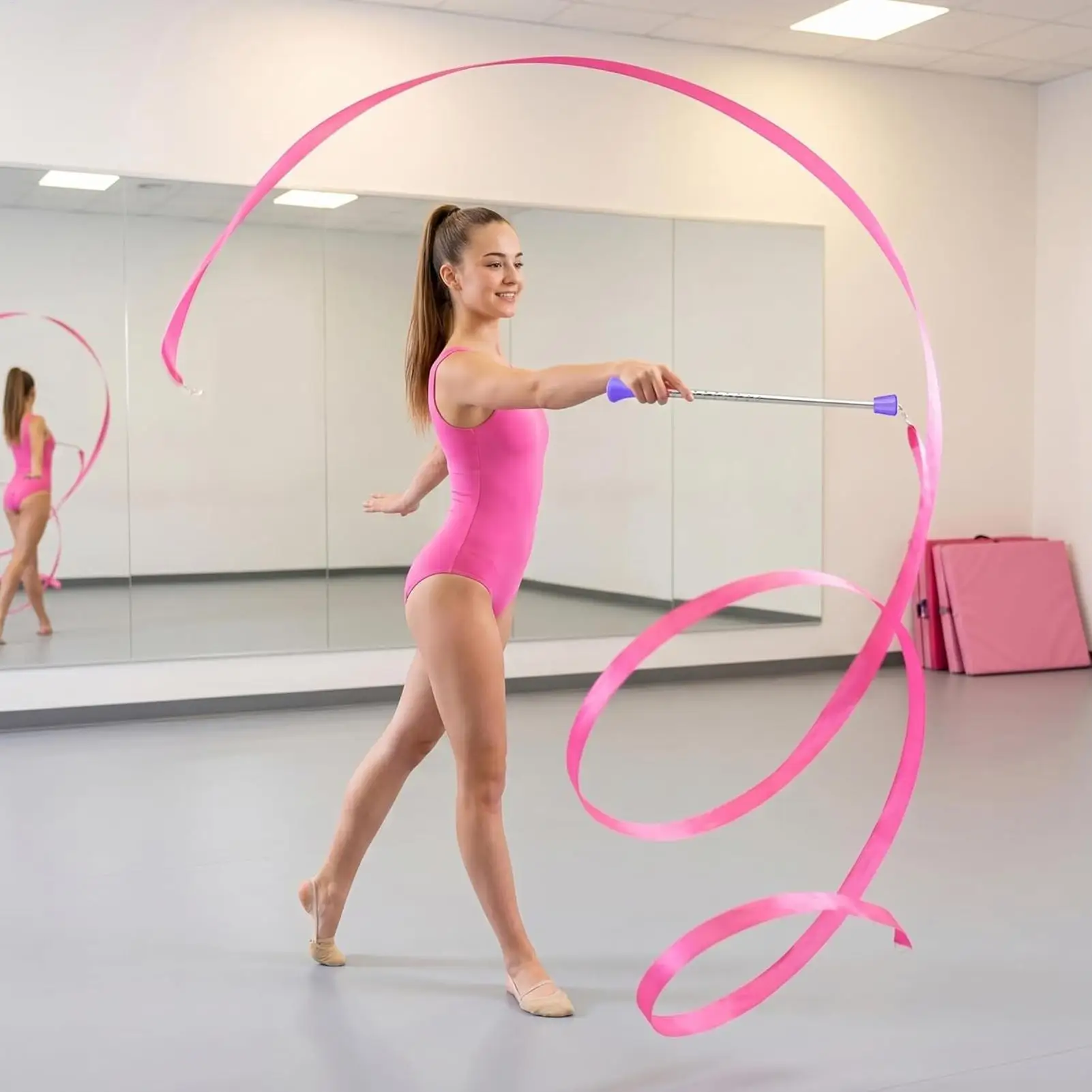 Oiloda Twirling Baton 21 Inches Marching Baton Spinnings Dance Baton Metal Gymnastics Parade Stick For Child In Majorette
