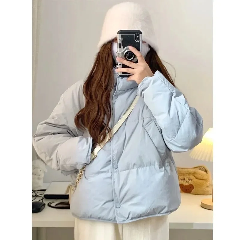 

Puffer Parkas Winter Jacket Down Cotton Coat Women Solid Color Loose Padded Jacket Casual Female Thicken Warm Outwear