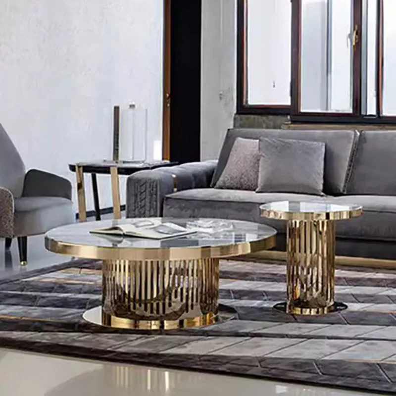 

Luxury Round Metal Coffee Table Modern Vanity Balcony Living Room Coffee Table Nordic Wohnzimmer Tisch Living Room Furniture