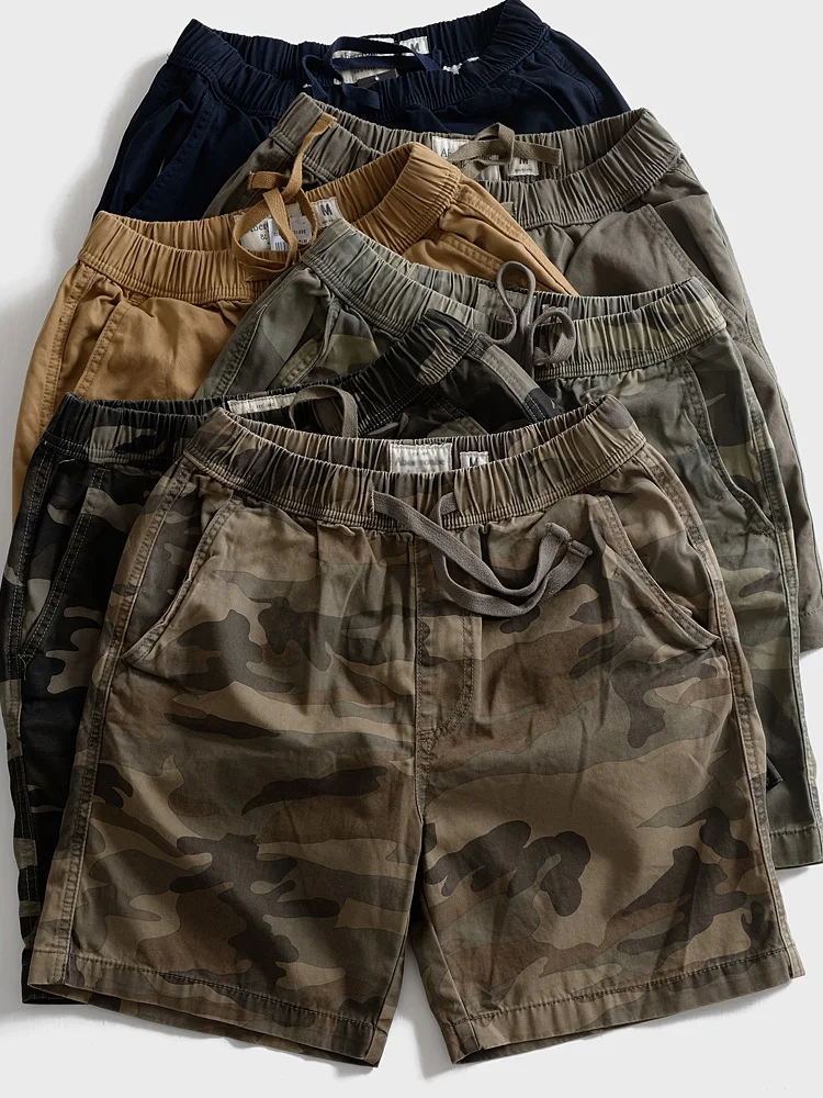 

Летние хлопковые рабочие брюки мужские, повседневные, свободные, спортивные, с поясом, камуфляжные, модные, с четырьмя карманами