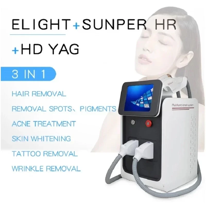 

3 in 1 Diode Laser OPT IPL Hair Removal Machine Portable ND Yag Laser Remove Tattoo Profession Beauty Device Laser Hair Removal