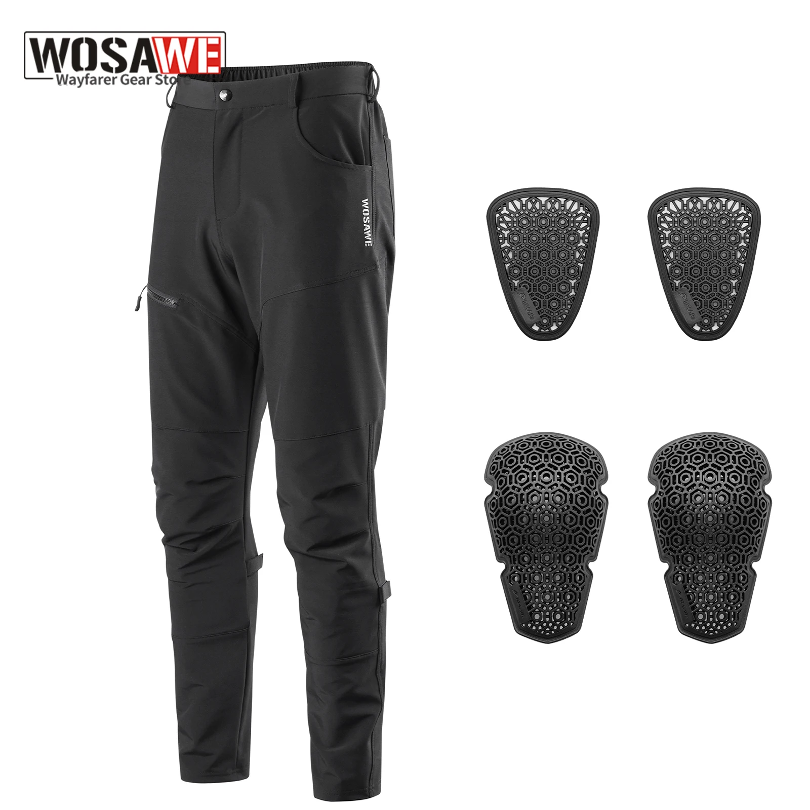 

WOSAWE WOSAWE Casual Motorcycle Pants Stylish Urban Riding Trousers with CE Protection Water Repellent Breathable for Men Women