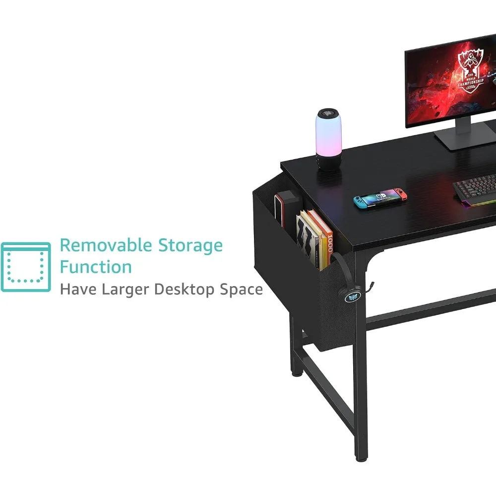 مكتب كمبيوتر حديث للكتابة البسيط مقاس 47 بوصة مع أدراج قماش للاستخدام في المكاتب المنزلية