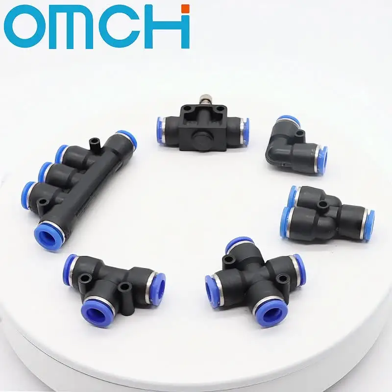 空気圧クイック継手 プッシュインホースコネクタ パイプチューブ用 複数サイズあり - 外径4mm 6mm 8mm 10mm 12mm