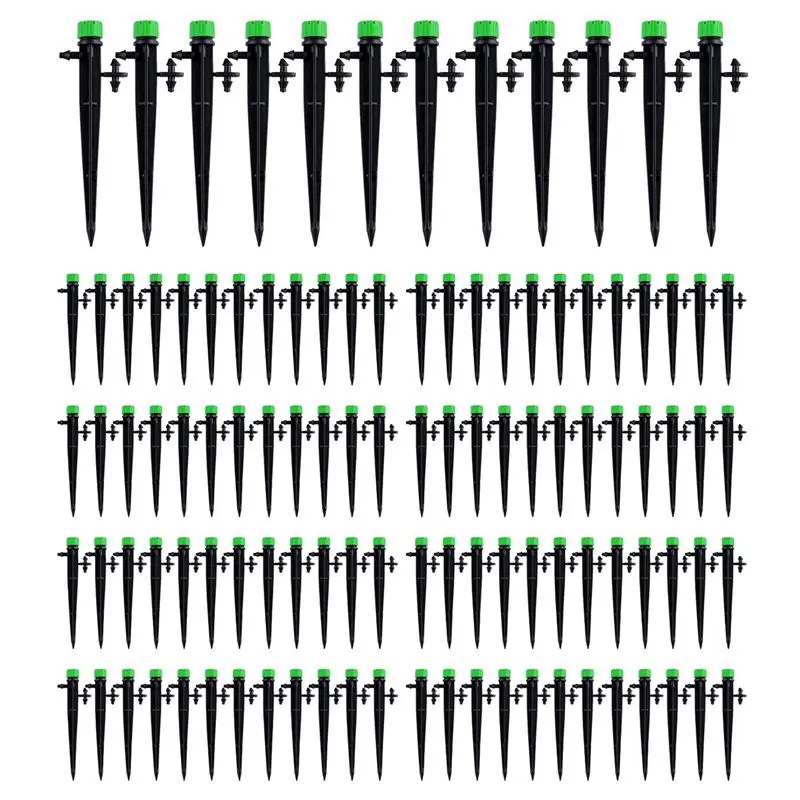 FAST-300 Pieces 360 Degree Adjustable Irrigation Drippers With Barbed Connector For 4/7 MM Tube, Water Flow Irrigation System