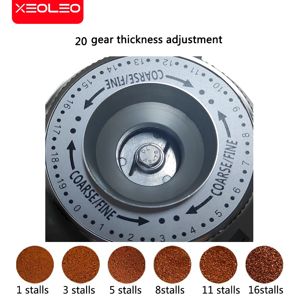 XEOLEO 1450 RPM komercyjny elektryczny młynek do kawy 74MM płaski żarn ze stali nierdzewnej Espresso młynek do ziaren kawy 350W