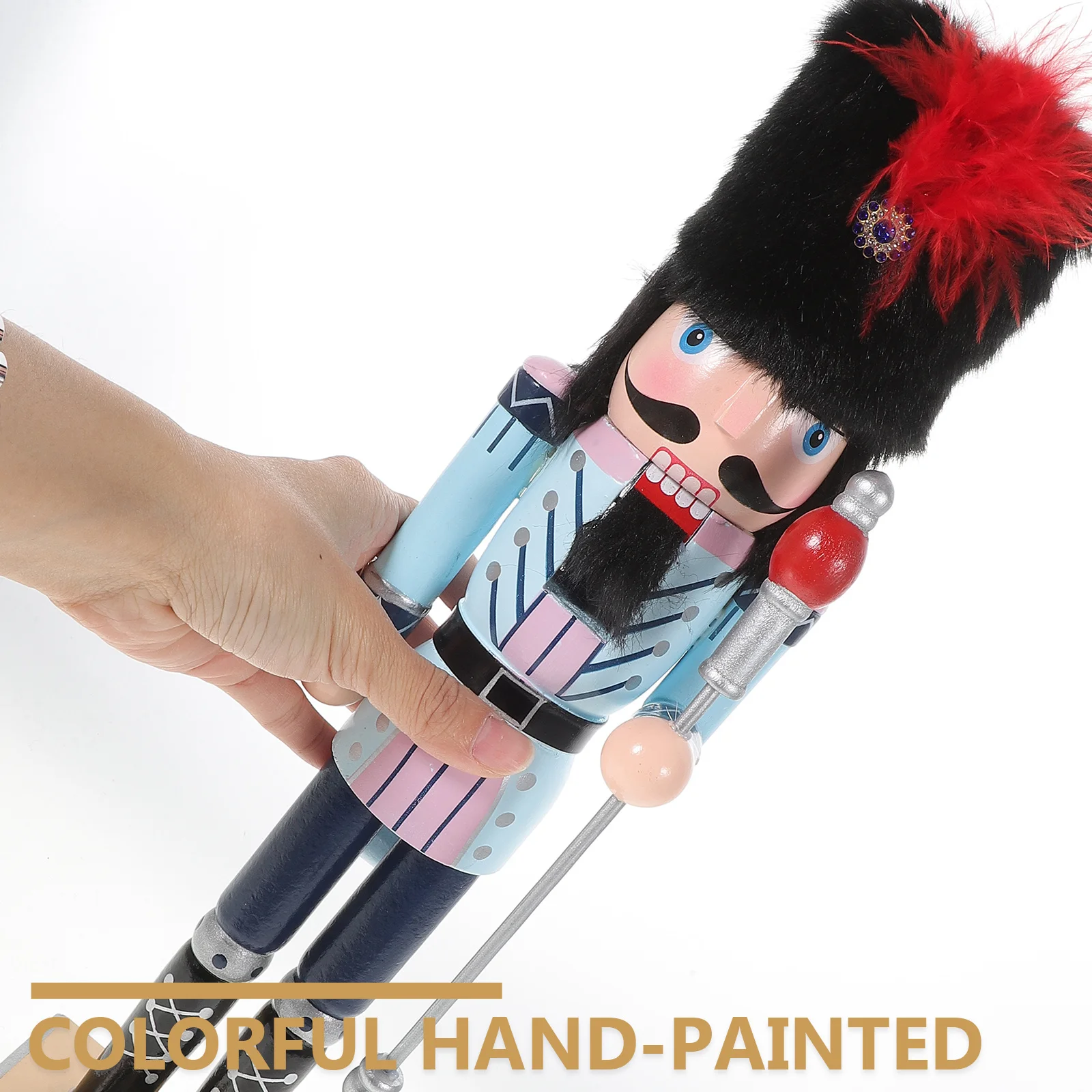 

Tall Nutcracker Soldier Wooden Craft Unique Holiday Decoration Festival Home Office Desktop Gift Cheerful Design