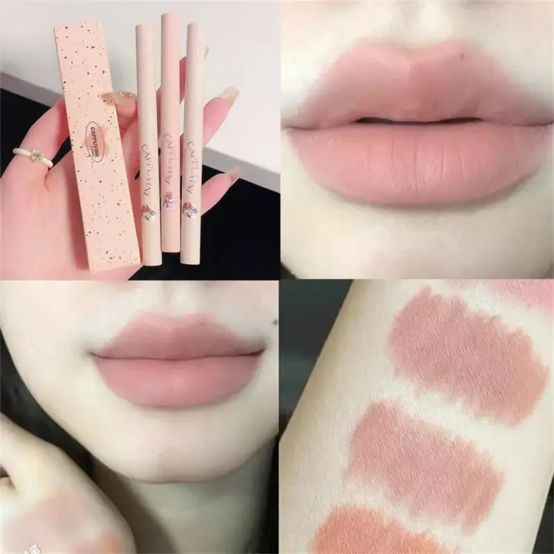Penna per labbra rotante automatica Kit per trucco per rossetto opaco impermeabile Matita per contorno labbra a lunga durata per donne e ragazze