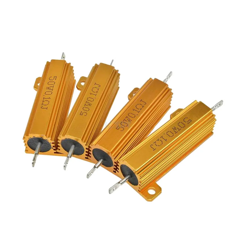 RX24 50W Aluminiowa metalowa obudowa Rezystor drutowy 3,3 4 4,7 5 6 7 8 9 10 12 15 18 20 22 25 30 33 40 47 50 51 60 R Ohm