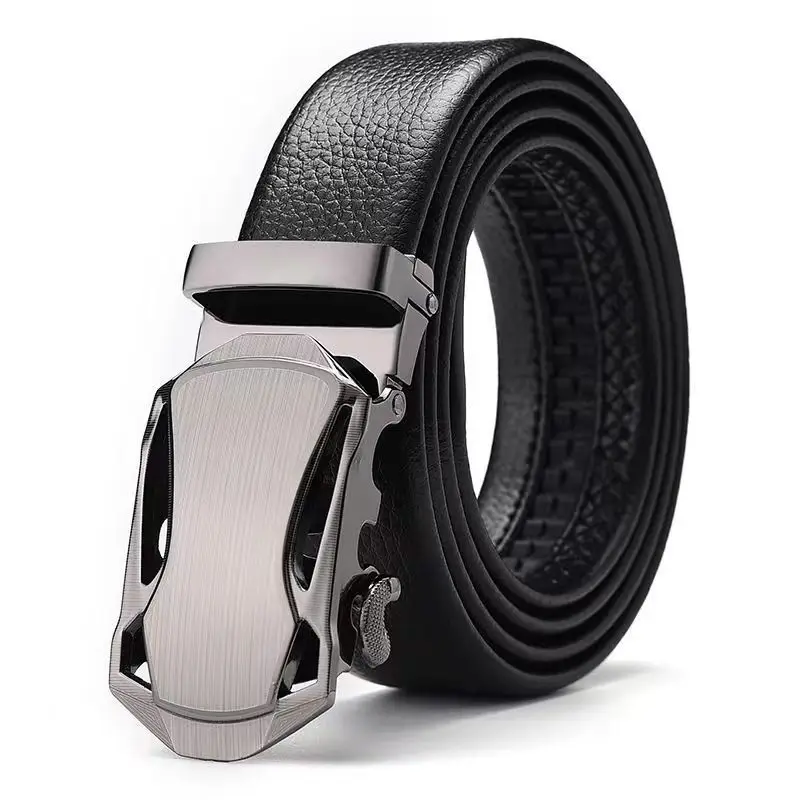 New2025 Men Belt with Brushed Automatic Buckle A Versatile Accessory for Business Casual Looks Ideal for Trendy Students and Men