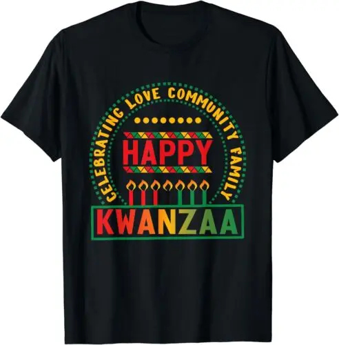 Happy Kwanzaa - Kinara Candles - Christmas African Holiday T-Shirt