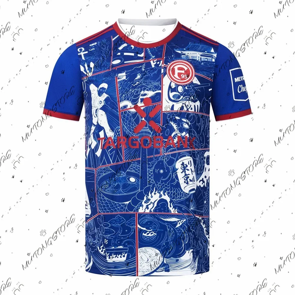 

Мужская футбольная рубашка Fortuna Düsseldorf Specia с короткими рукавами, 2021, молодежная детская тренировочная футбольная форма, дышащий трикотаж унисекс