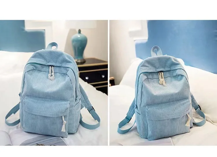 Cord-Rucksack, Academy Fashion Schultaschen für Mittelschule/Highschool und College, niedliche Quastendetail, vielseitige lässige Alltagstasche – Detail 28