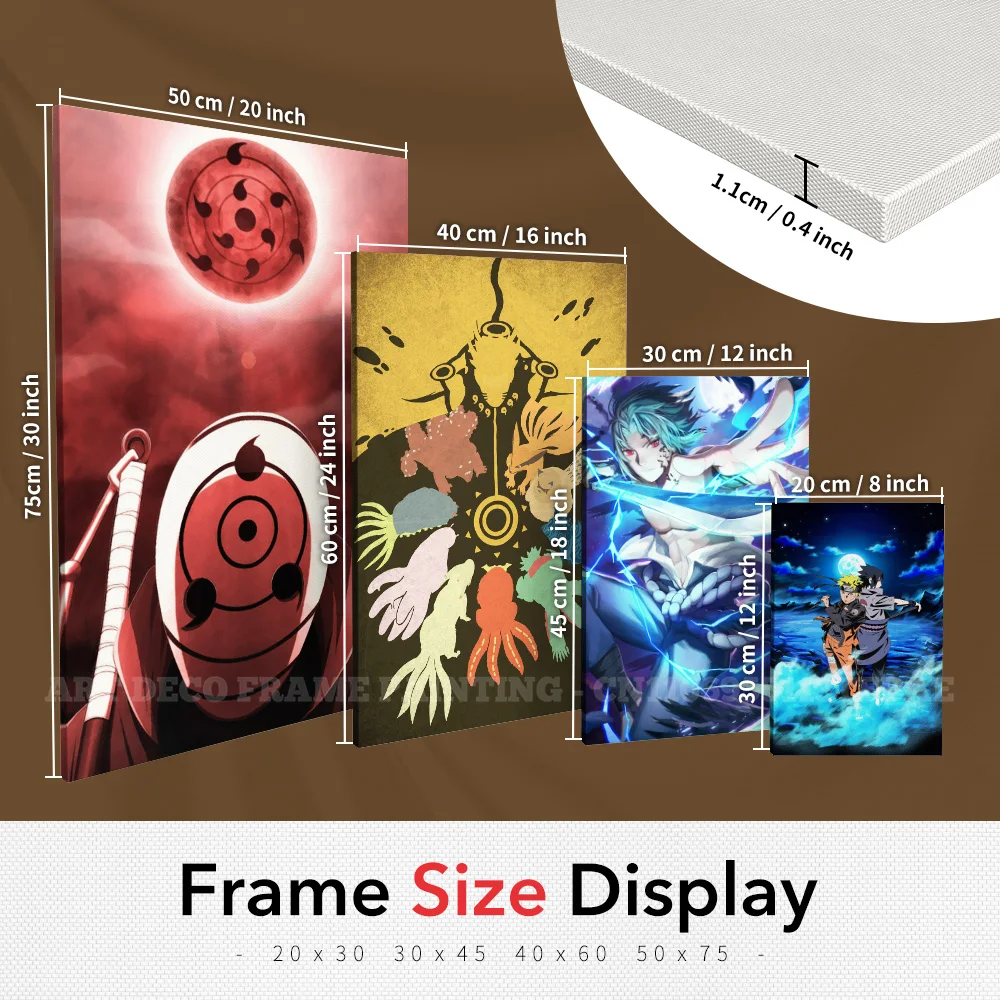 Bedroom Home Decor With Frame Poster Wall Artwork Canvas Prints Painting Cartoon Decoration Pictures For Japanese Anime Naruto