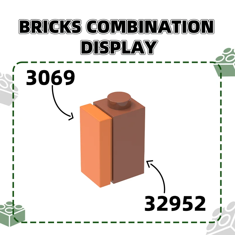 Wange 138Pcs/lot 32952 1x1x1 2/3 with Studson Side Block Moc Color Accessories Compatible with Brick DIY Construction Kid Toys