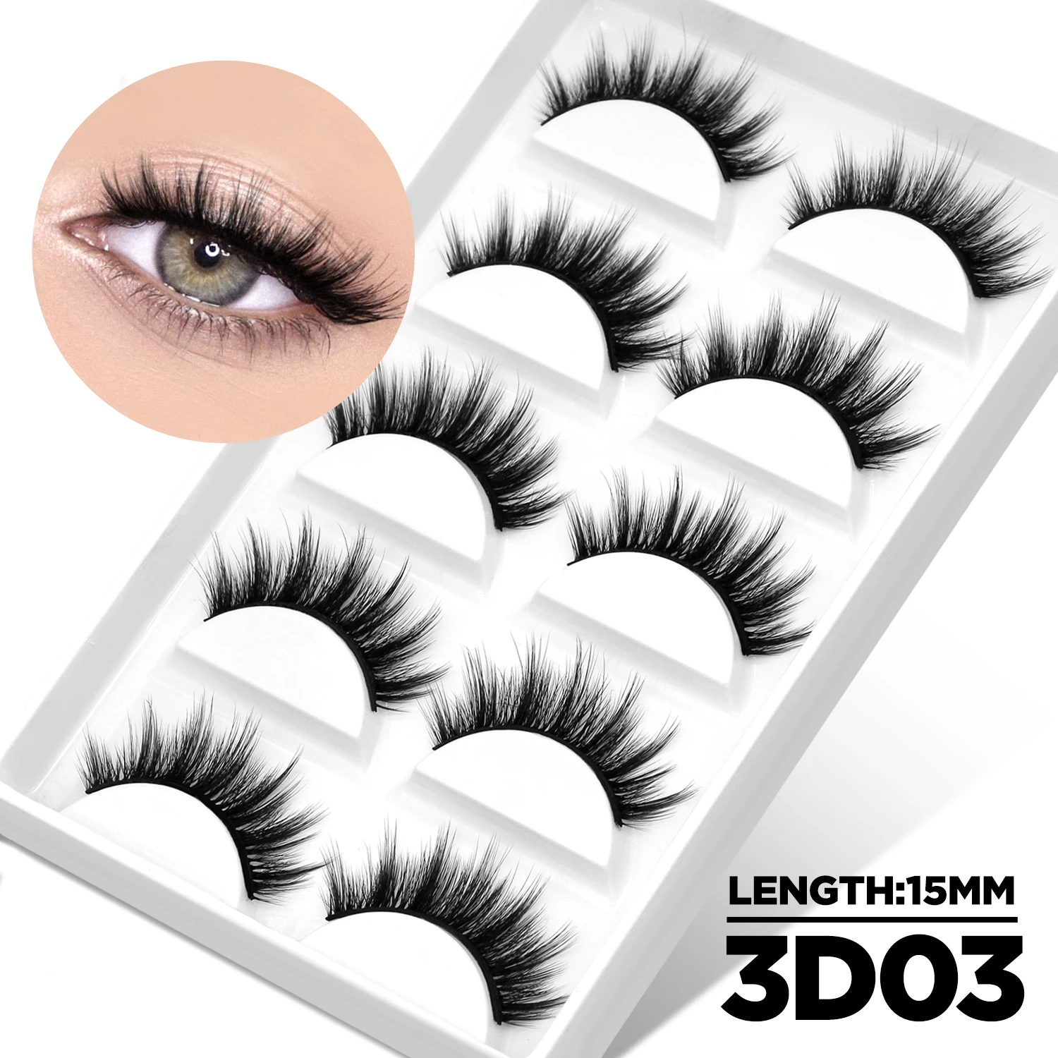 Lasvirey Cat Eye Lashes Manga Lashes Styles 3D Faux Mink Lashes Soft Cross Wispy Natural Winged End Eye Längliches Wimpern-Make-up