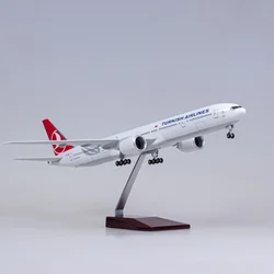 1:157 Scale Model B777 Aircraft Turkish Air Airlines With Light and Wheel Diecast Resin Airplane Collection Display Toys Gifts