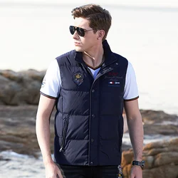 2023 79% Duck Down-Feather Men Vest Casual Fashion Business Bruce&Shark Embroidery Winter Clothes luxury Men Coat Size M TO 3XL