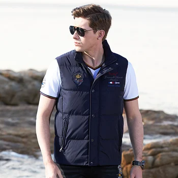 2023 79% duck down-feather men vest casual fashion business Bruce & shark embroidery winter clothes luxury men's jacket size M-3XL