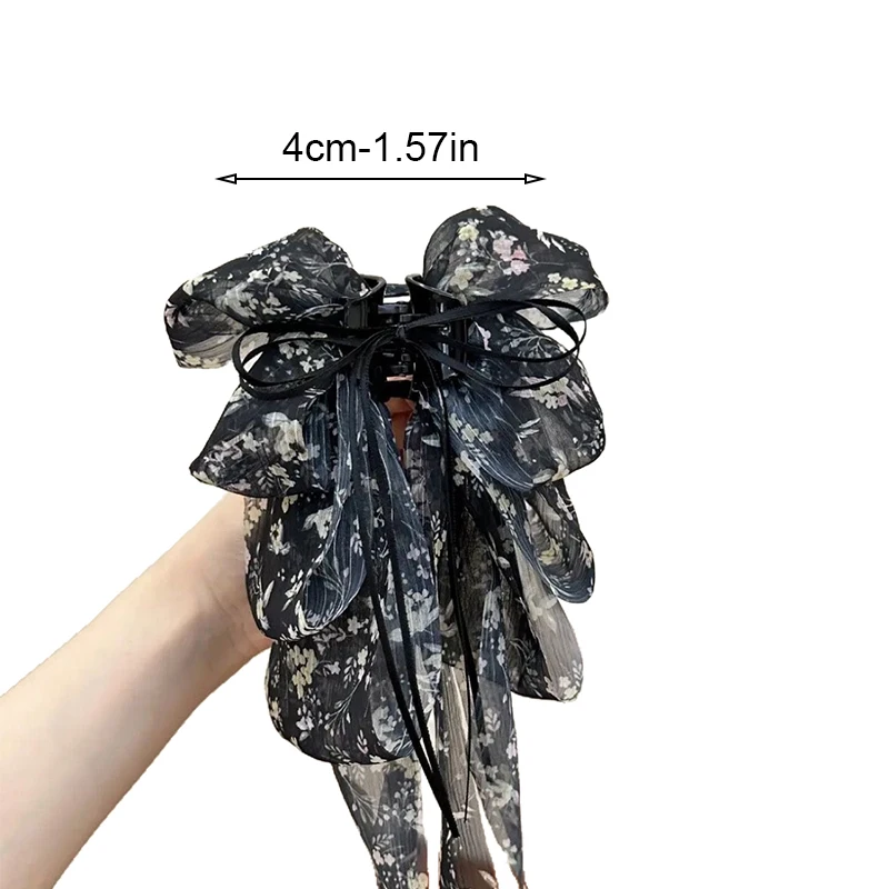 1pc Neue Französisch Band Bogen Süße Haar Clip Rose Königin Hinten Kopf Brötchen Shark Clip Haar Clip Pferdeschwanz Clip