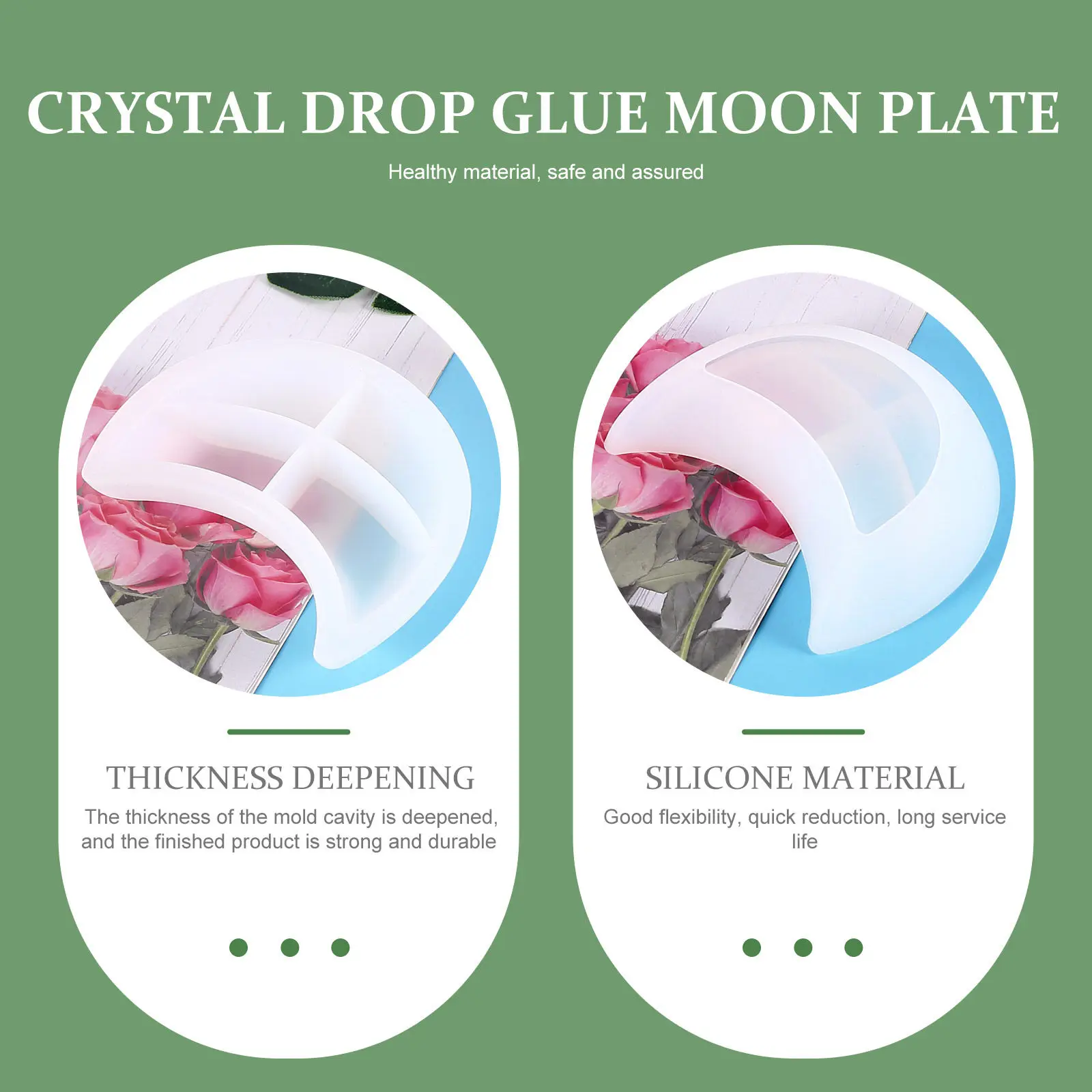 

1Pcs Premium Moon Design Silicone Mold DIY Creative Plate Making Storage Tray Ornament Casting Mold for Epoxy Resin Crafts