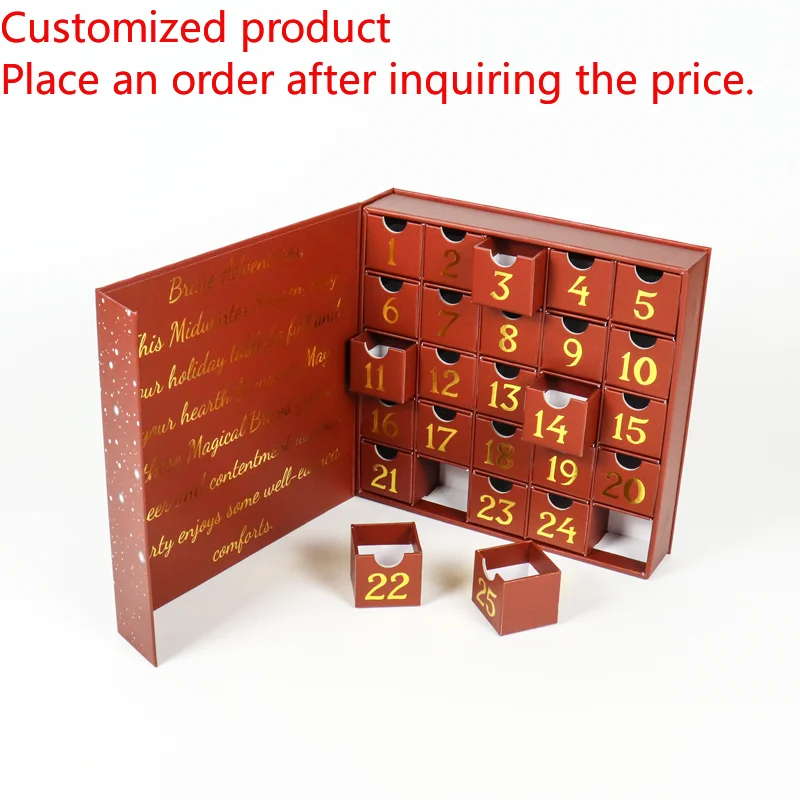 

2025.Christmas Present Advend Calender Gift Box Custom Luxury Christmas Advent Calendar Box 12/24/25 Drawer Countdown Tee Times