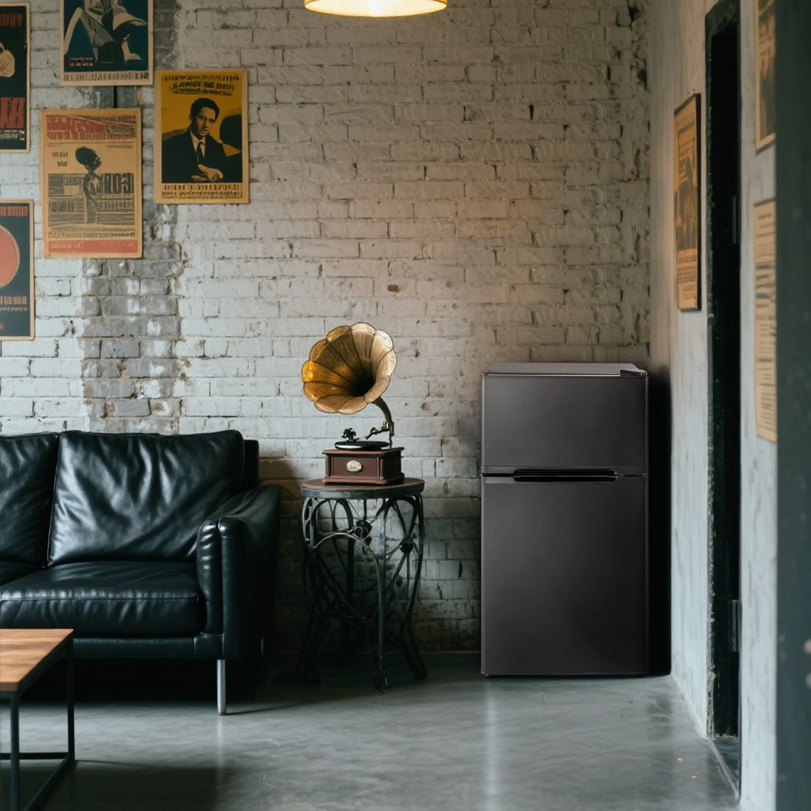 3.1 Cu.ft Double Door Mini Fridge with Freezer – Compact Refrigerator for Bedroom, Dorm, Office with Ice Tray, 3-Level Temp Control, Removable Shelves, Low Noise