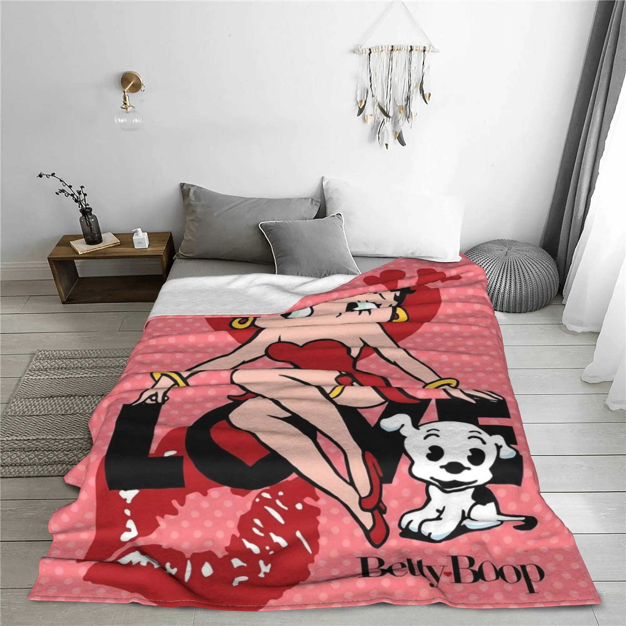 Kawaii Booped Blanket Cover Coral Fleece Plush Cartoon Warm Throw Blanket for Bedding Couch Bedspread