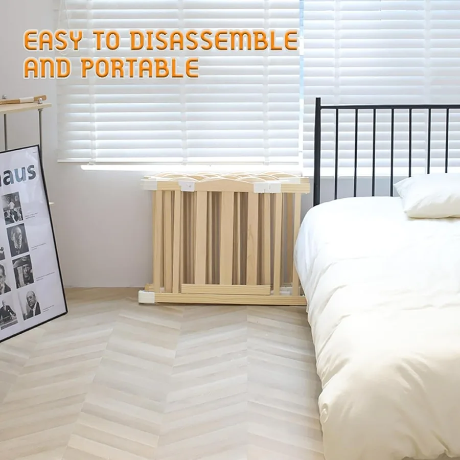 Grande box per bambini in legno regolabile per bambini piccoli e neonati Cortile da gioco portatile con cancello di bloccaggio per un'area di gioco interna sicura Ea