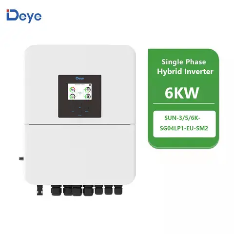 Deye Single Phase SUN-6K-SG04LP1-EU-SM2 Inverter Hybrid 6KW for Home Use
