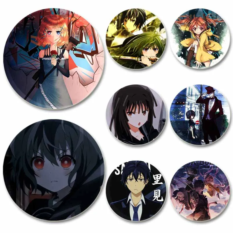 Black Bullet Enamel Pin Cute Anime Brooches Satomi Rentaro Aihara Enju Kisara Tendo Pins Cartoon Badge Backpack Accessories Gift