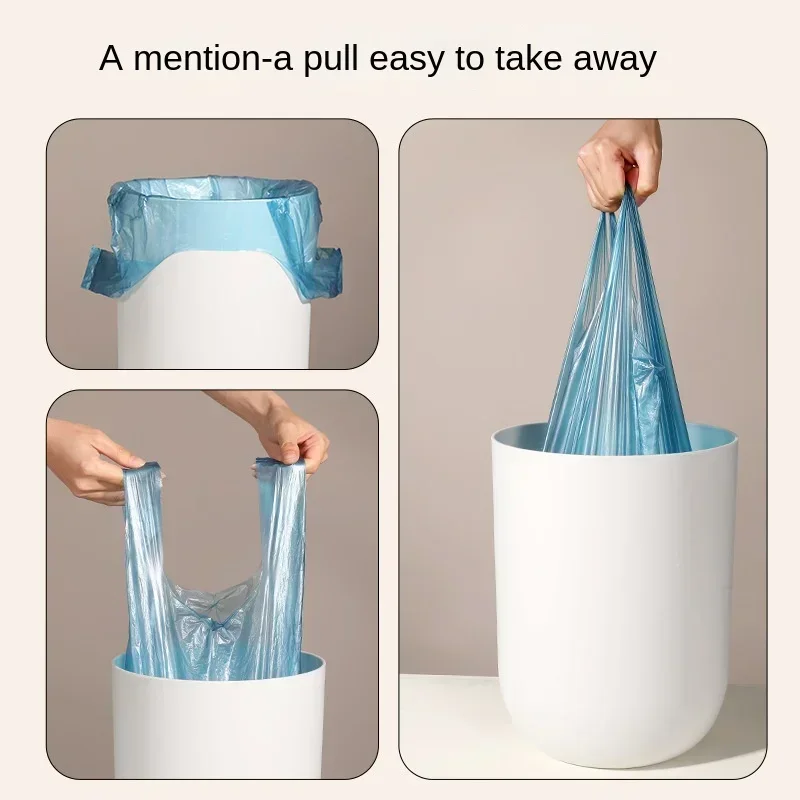 150 Pieces Packing Disposable Household Vest-style Garbage Bags Kitchen Handheld Thickened Trash Can HDPE Large Garbage Bag