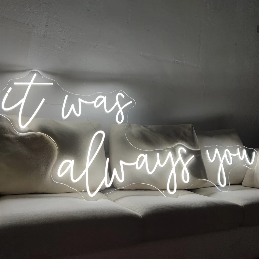 Imagem -02 - Grande Led Neon Sign Foi Sempre Você Casamento Neon Night Dimmable Wall Decor para Quarto Sala de Estar Bar Festa Clube Tamanho