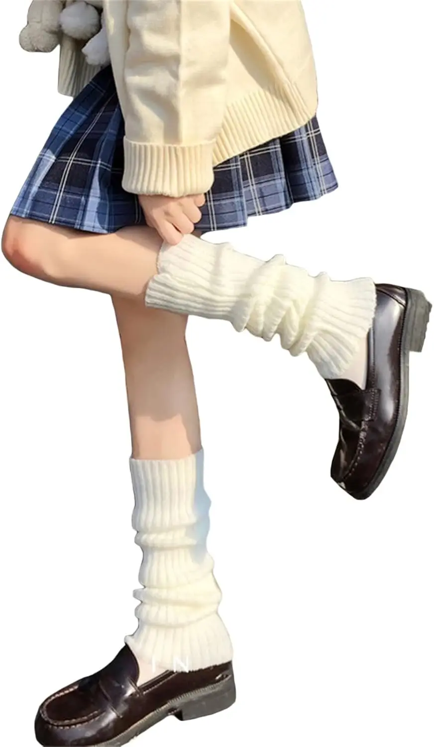 Calcetines largos de punto estilo Lolita para mujer, calentadores de piernas, calcetines de bota japoneses Kawaii Harajuku, calcetines de tobillo para invierno