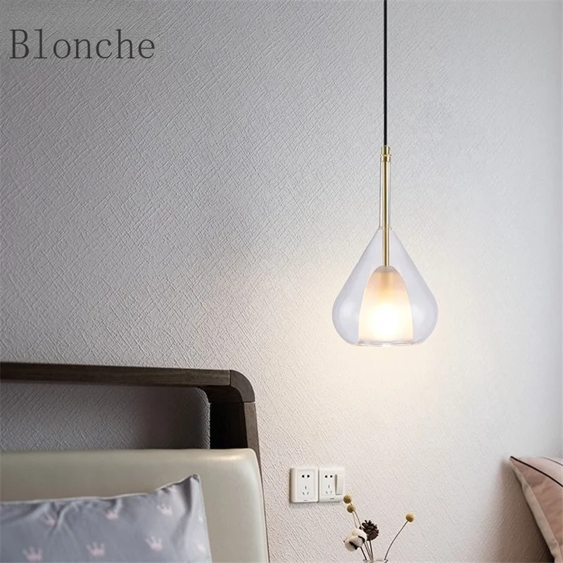 

Postmodern Crystal Glass Pendant Light Furniture Decoration Lamps Indoor Bedside Bedroom Hanging Lamp Restaurant Light Fixture
