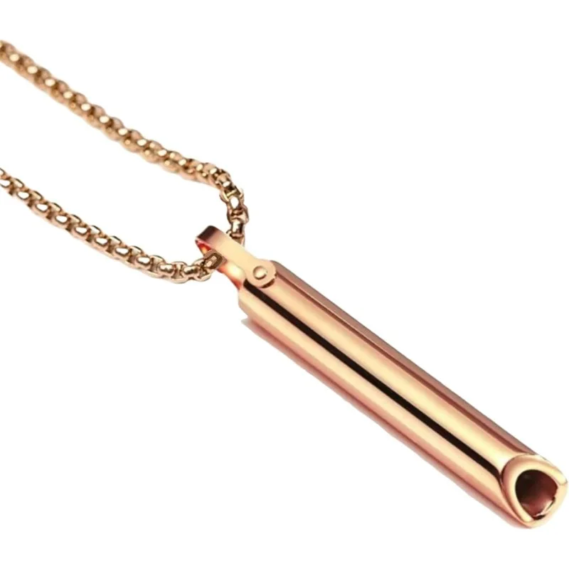 For Stainless Steel Breathlace Necklace Quit Smoking Anxiety Relief Anti Vaping Necklace Breathing Necklace For Anxiety Mindful