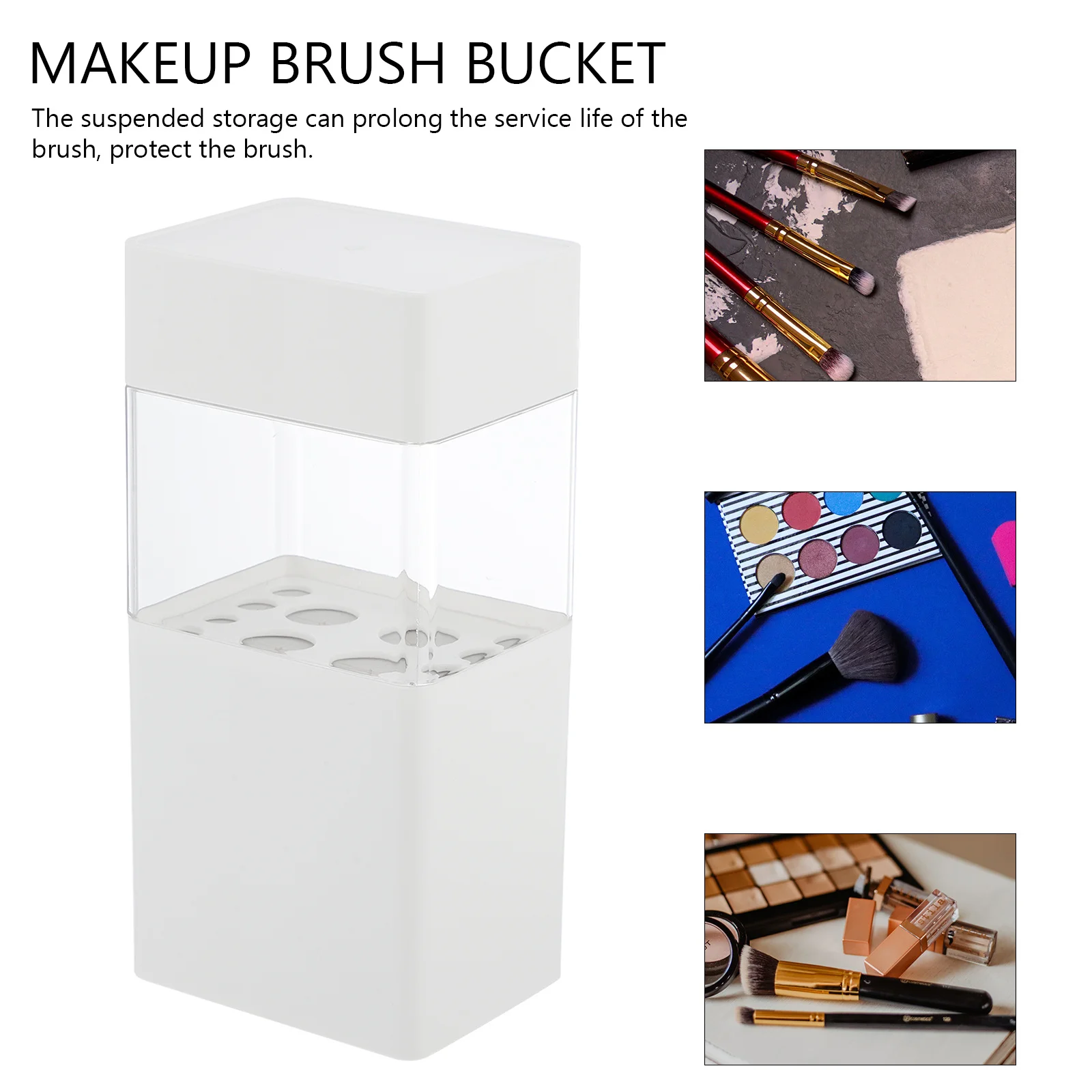 

1Pcs Makeup Brush Storage Box Clear Breathable Design Easy to Carry Travel Friendly Dustproof Organizer for Long Term Use Makeup