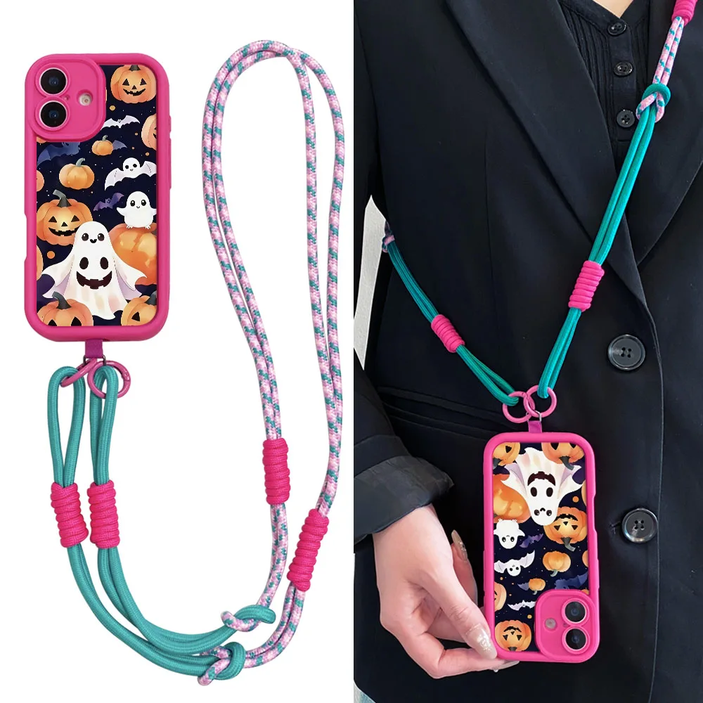 2025 اليقطين شبح Crossbody الحبل PhoneCaseFor سامسونج A56 55 36 26 16 06 15 35 25 54 34 24 73 53 71 51 3172 52 32 14 12 17 07