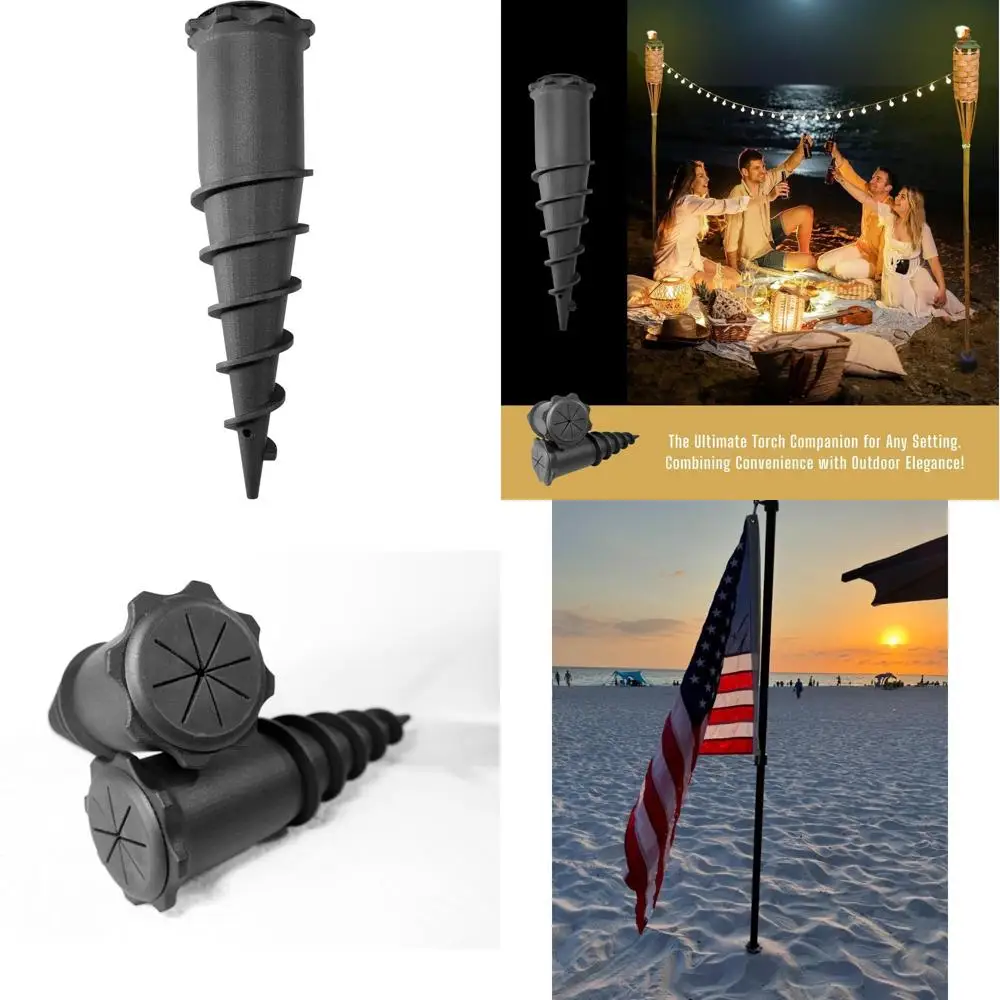 

Outdoor Tiki Torch Stand - Compatible with Torches, Flagpole Holder, Freestanding Heavy-Duty Design