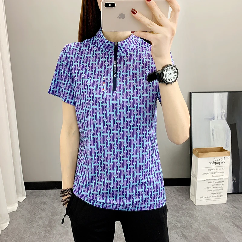 2023 New Summer Quick Dry Elastic Short Sleeve Casual T-Shirts Women's Skin/Sun/UV Protection Workout Athletic Shirts Outdoor