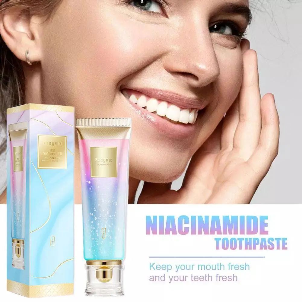 Niacinamide Stain Removal Whitening Toothpaste Fresh Breath for Daily Oral Care Effectively Removes Stains Brightens Teeth
