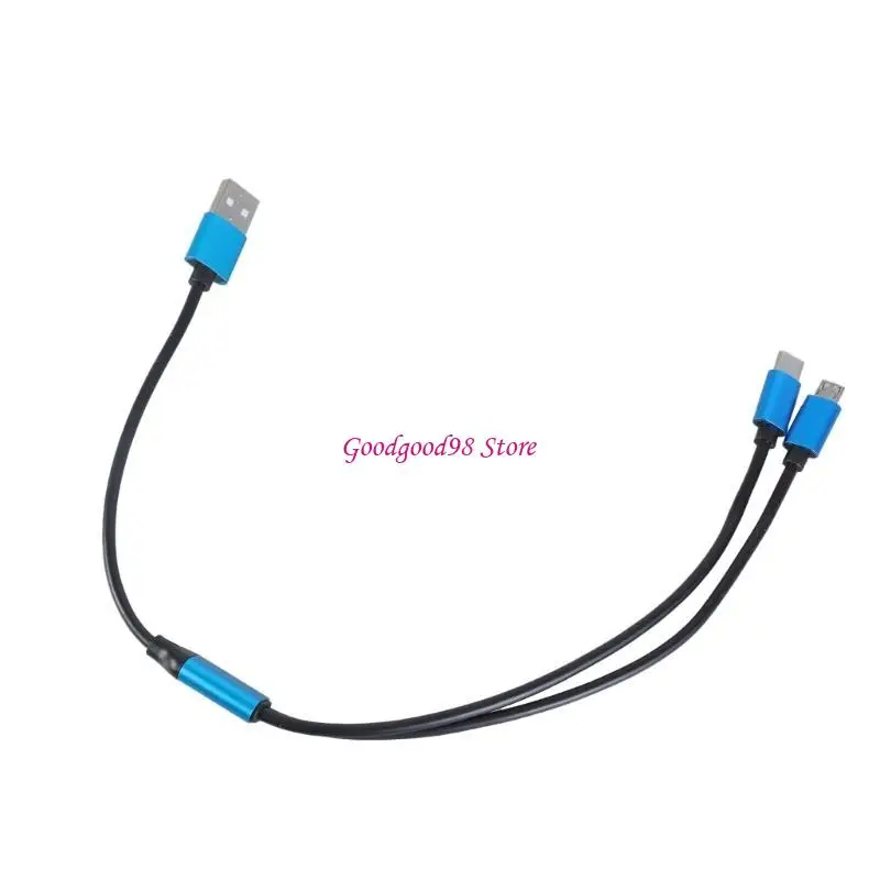 Universal 2 in 1 USB Male to MicroUSB +Type C Male Charging Cable for Cellphone 