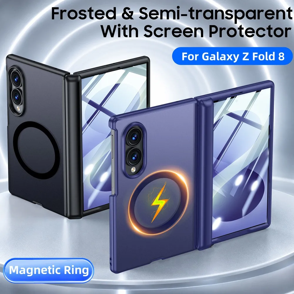For Samsung Galaxy Z Fold 8 Ultra Fold 8 Case Fashion Matte Translucent Magnetic Protective Back Cover Wireless Charging Shell