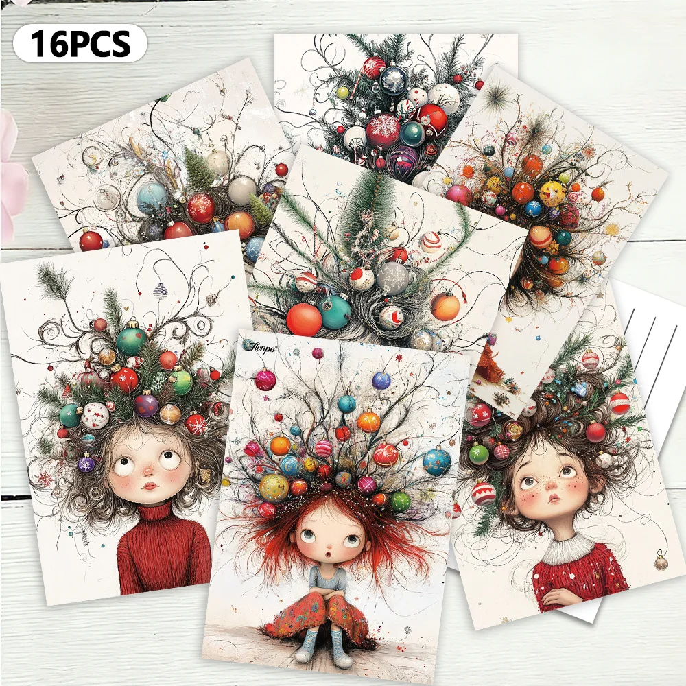 

16pcs Creative Decoration Postcards,New Year Gifts, Christmas Gifts,Living Room Decoration,Bedroom Decoration,High-Quality Cards